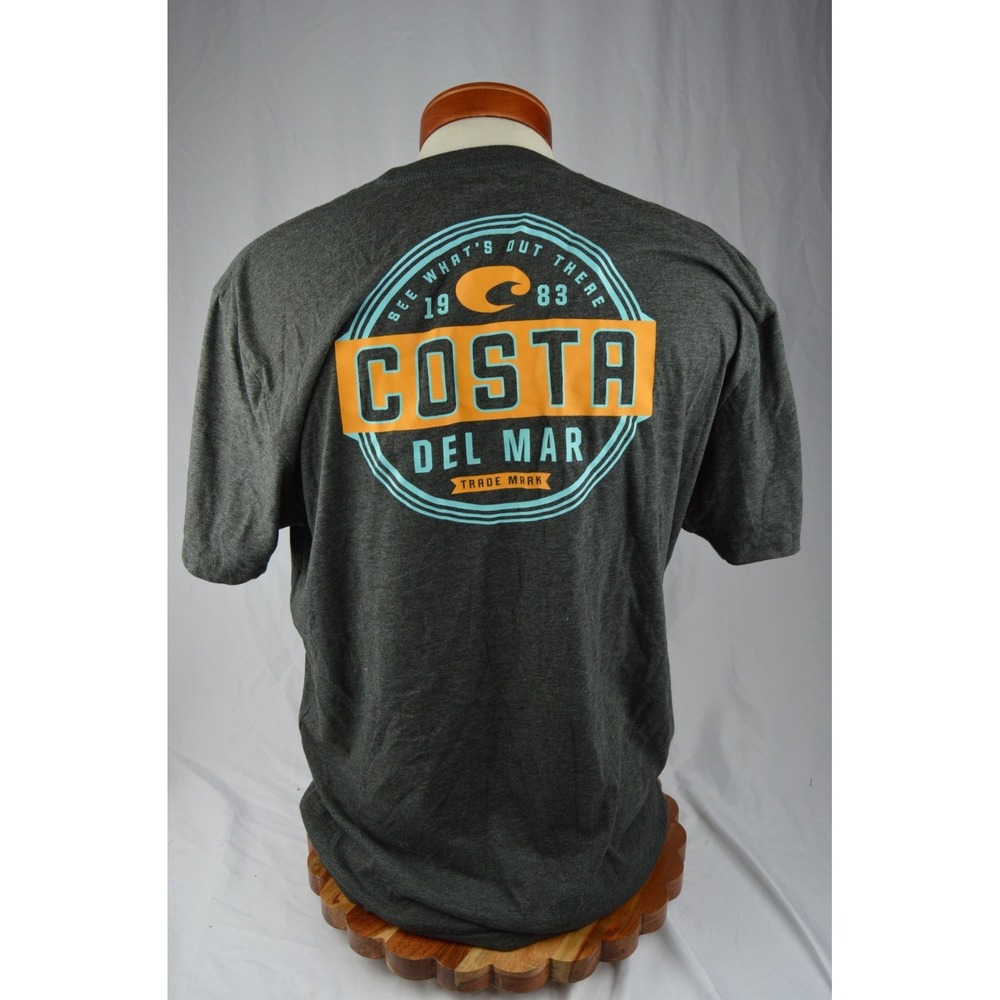 Costa Men's Prado Dark Heather Short Sleeve Crew Neck T-Shirt - Size Large